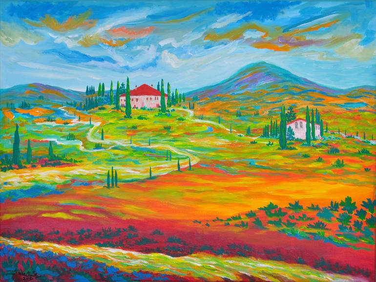 Original Landscape Painting by Zelie Alice | Abstract Art on Canvas | Set my mind at ease