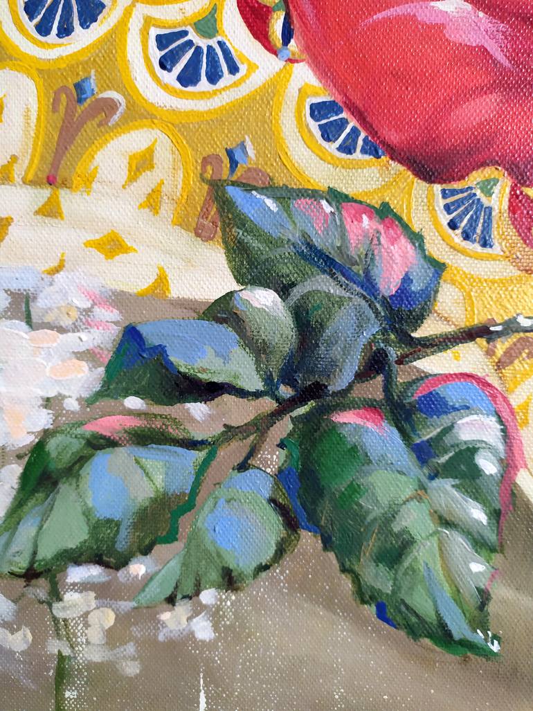 Original Art Deco Botanic Painting by Loina  Nataliya Dzhurlyak