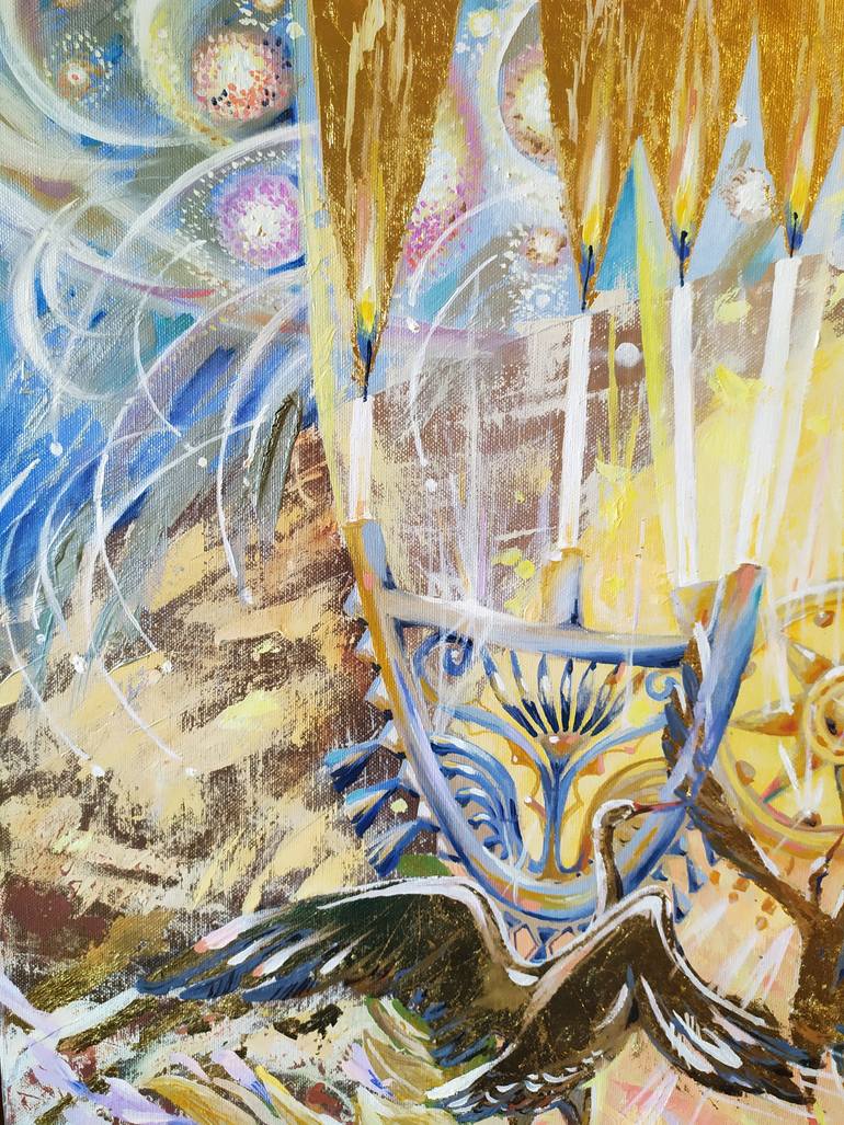 Original Art Deco Nature Painting by Loina  Nataliya Dzhurlyak