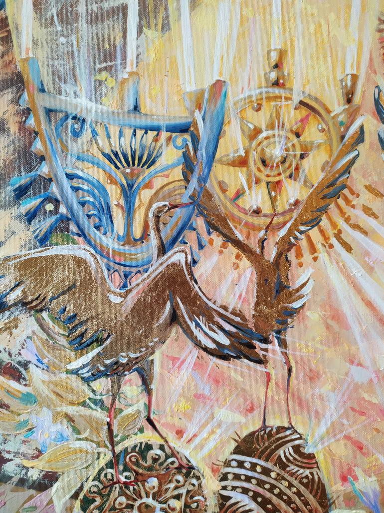 Original Art Deco Nature Painting by Loina  Nataliya Dzhurlyak