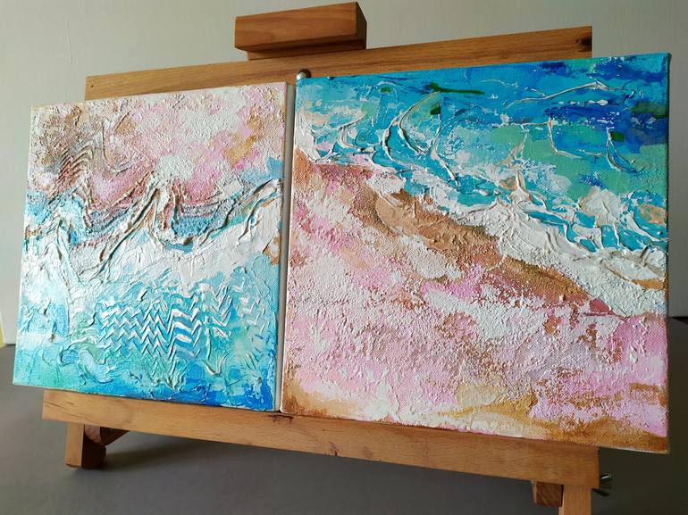 Original Abstract Beach Painting by LOINA  Nataliya Dzhurlyak