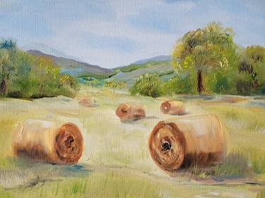 Summer Haystack - original oil painting thumb