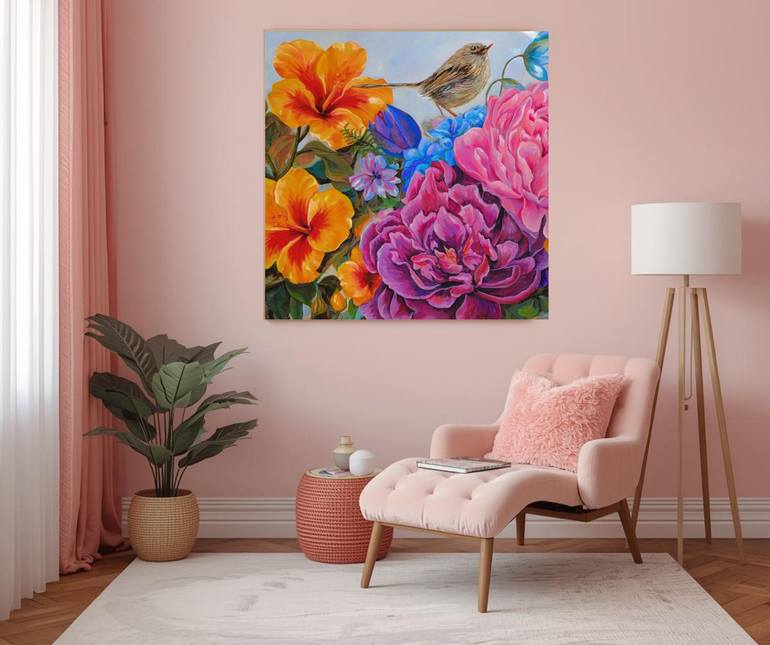 Original Art Deco Botanic Painting by Renata Minko