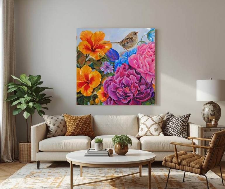 Original Art Deco Botanic Painting by Renata Minko