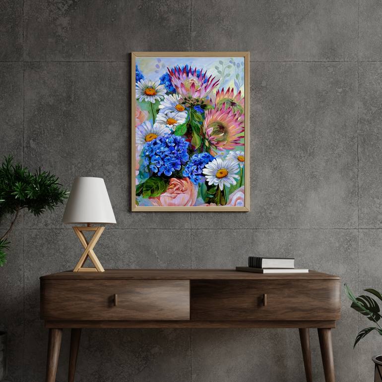Original Abstract Expressionism Floral Painting by Renata Minko