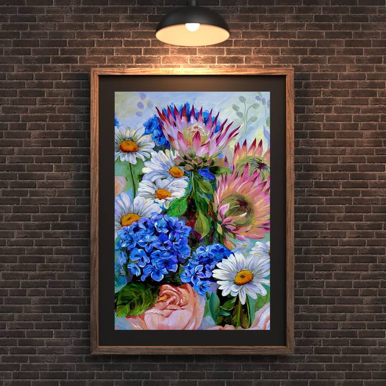 Original Abstract Expressionism Floral Painting by Renata Minko
