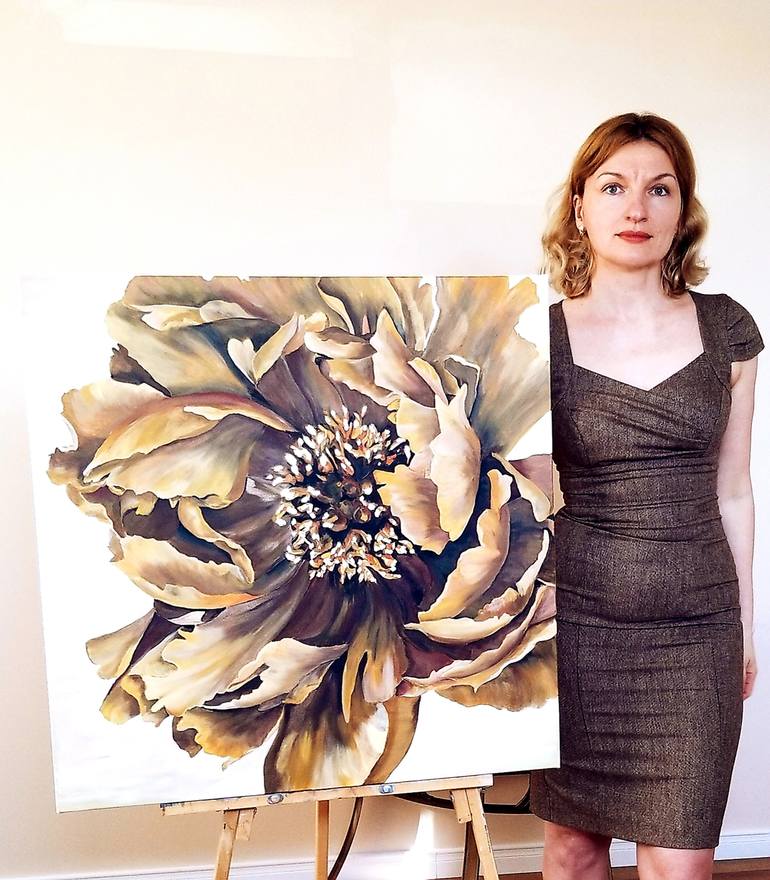 Original Impressionism Floral Painting by Renata Minko