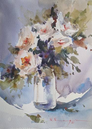Print of Floral Paintings by Nadia Negru