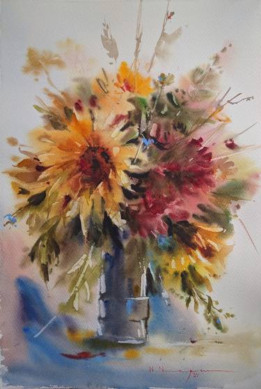 Print of Floral Paintings by Nadia Negru