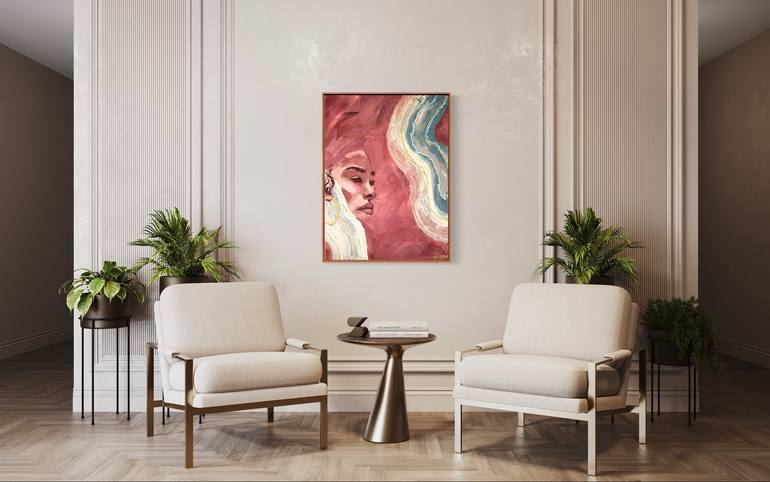 Original Abstract Expressionism People Painting by Madeline K Barry