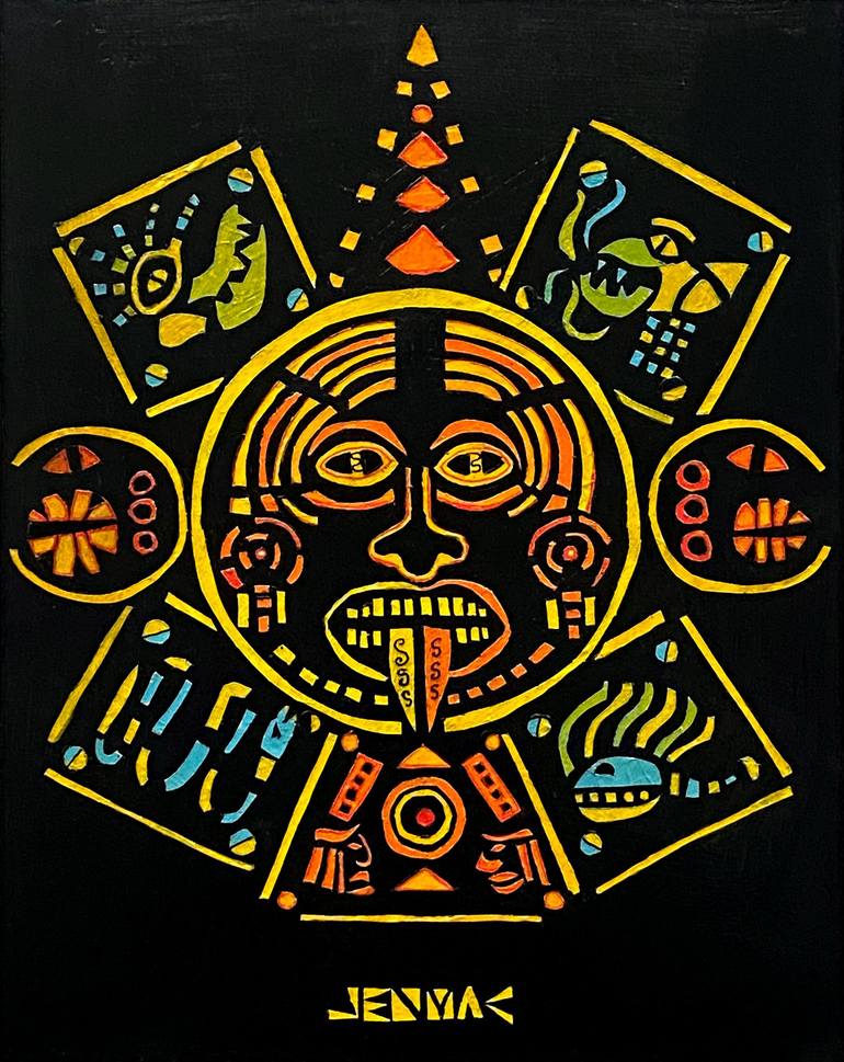 Tonatiuh (Aztec Sun God) Printmaking by Douglas Jenmac Saatchi Art