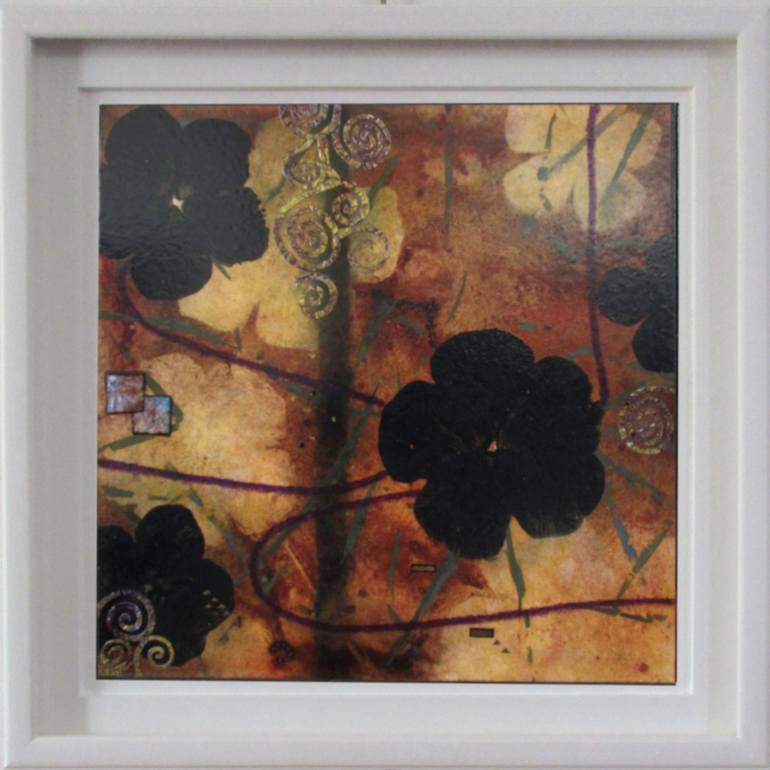 Original Art Deco Floral Painting by Jean-Yves Verne