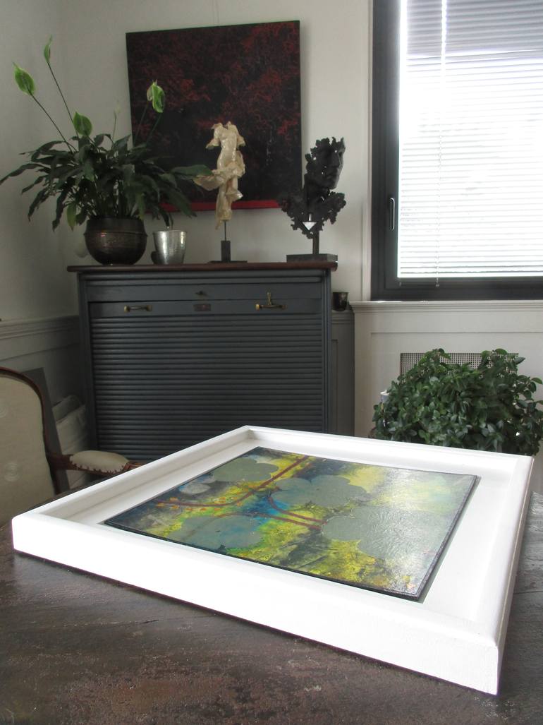 Original Art Deco Floral Painting by Jean-Yves Verne