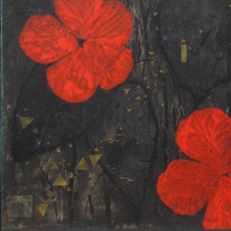 Original Art Deco Floral Painting by jean-yves verne