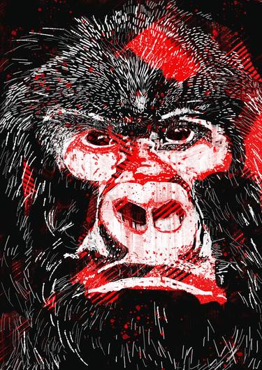 Mountain Gorilla Red - 1 of 250 signed prints thumb