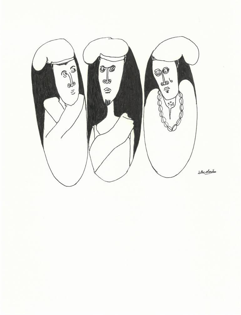 African Chiefs Drawing by Itse Daibo | Saatchi Art