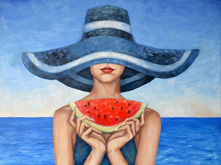 Original Figurative Beach Painting by Larisa Chiga