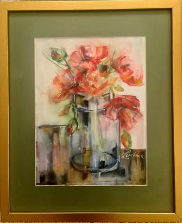 Original Illustration Floral Paintings by loredana popescu-tariceanu