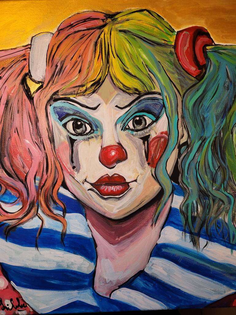 The Fear Clown Painting by Lisa Libby | Saatchi Art