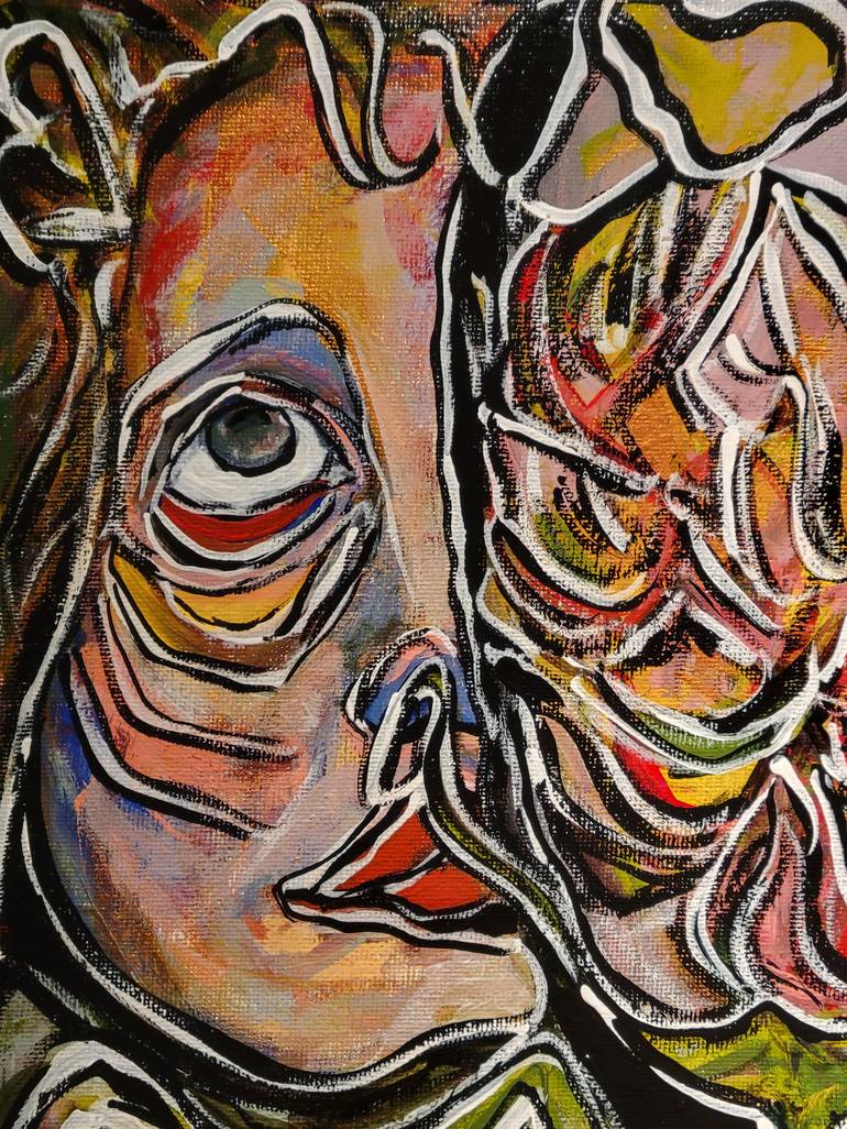 Original Abstract Expressionism Portrait Painting by Lisa Libby