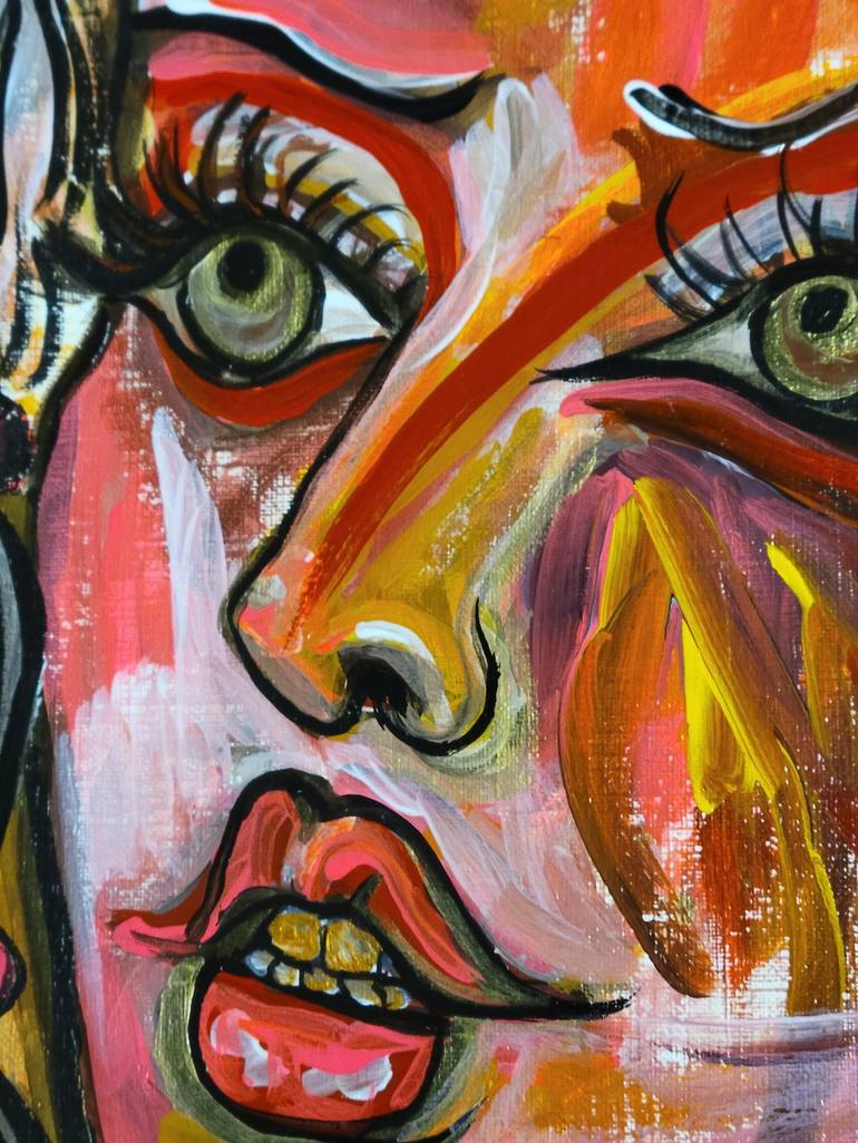 Original Abstract Expressionism Portrait Painting by Lisa Libby