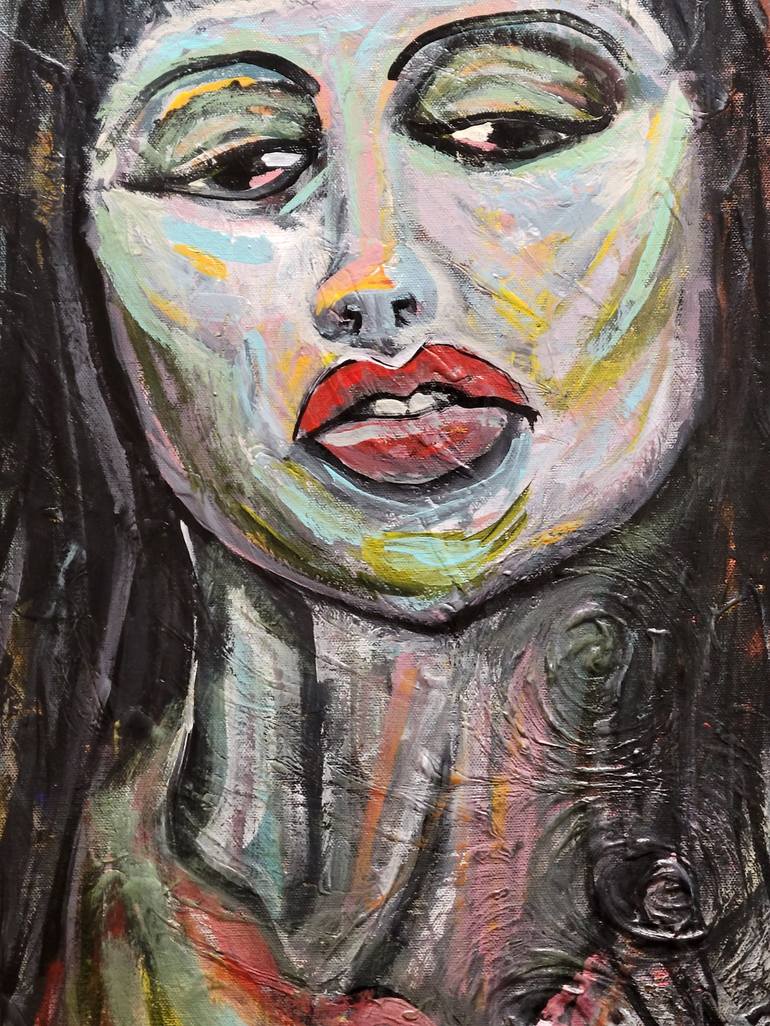Original Abstract Expressionism Portrait Painting by Lisa Libby