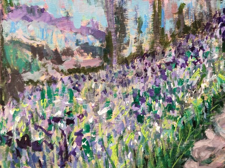 Original Impressionism Garden Painting by Lisa Libby