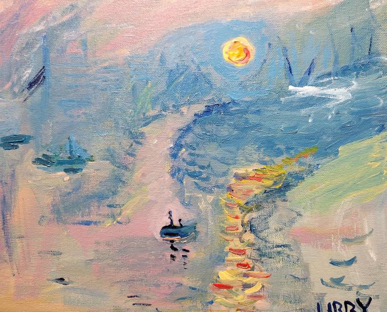 Original Impressionism Boat Painting by Lisa Libby