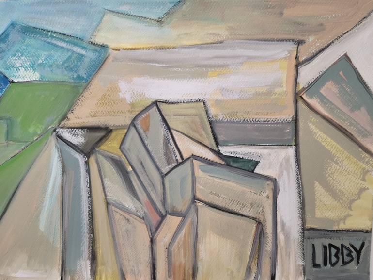Original Cubism Abstract Painting by Lisa Libby
