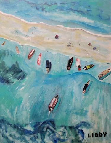 Original Abstract Expressionism Beach Paintings by Lisa Libby