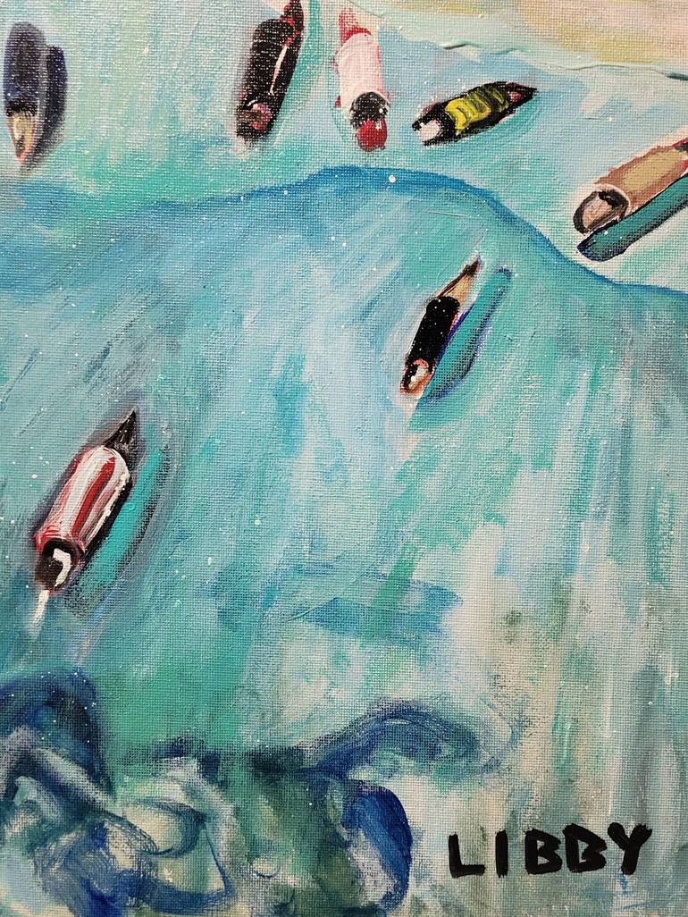 Original Abstract Expressionism Beach Painting by Lisa Libby