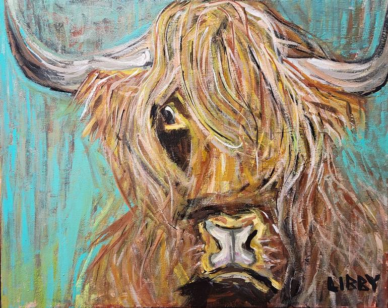 Original Abstract Expressionism Animal Painting by Lisa Libby