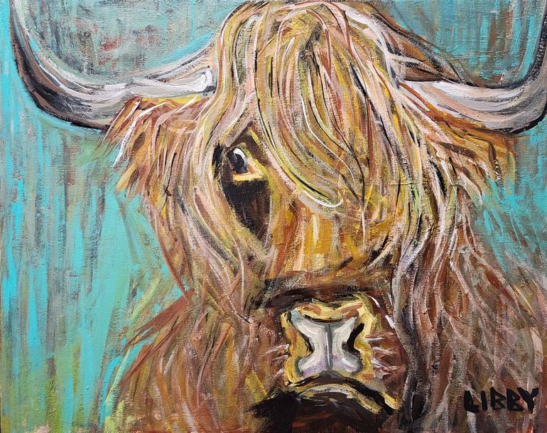 Original Abstract Expressionism Animal Painting by Lisa Libby