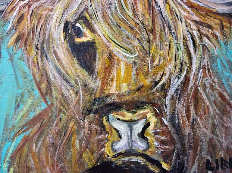 Original Abstract Expressionism Animal Painting by Lisa Libby