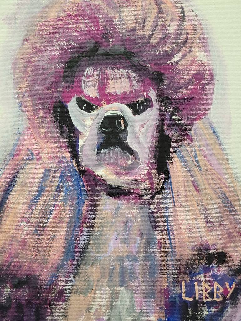 Original Abstract Expressionism Dogs Painting by Lisa Libby