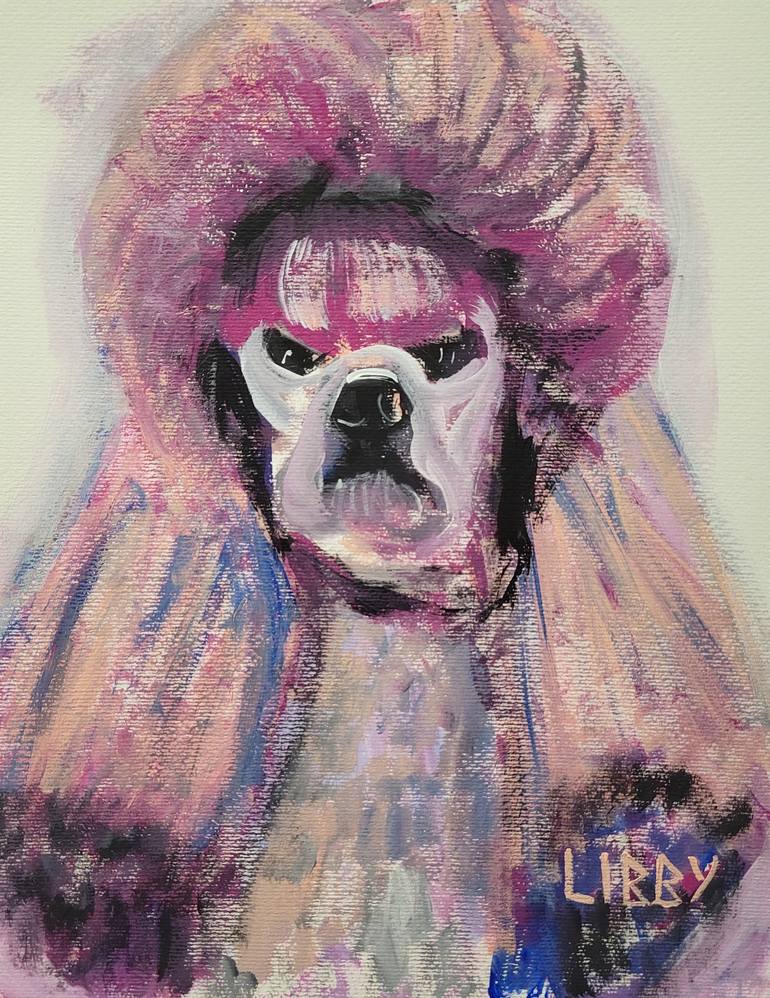 Original Abstract Expressionism Dogs Painting by Lisa Libby