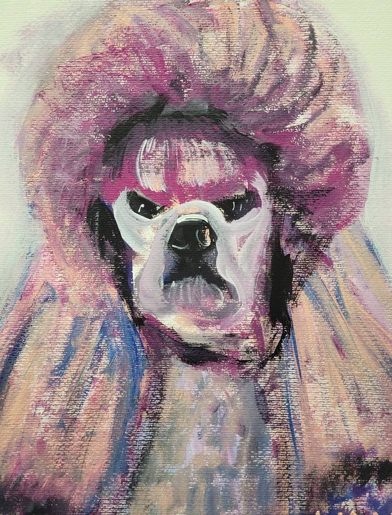 Original Abstract Expressionism Dogs Painting by Lisa Libby