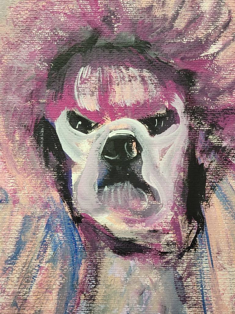 Original Abstract Expressionism Dogs Painting by Lisa Libby