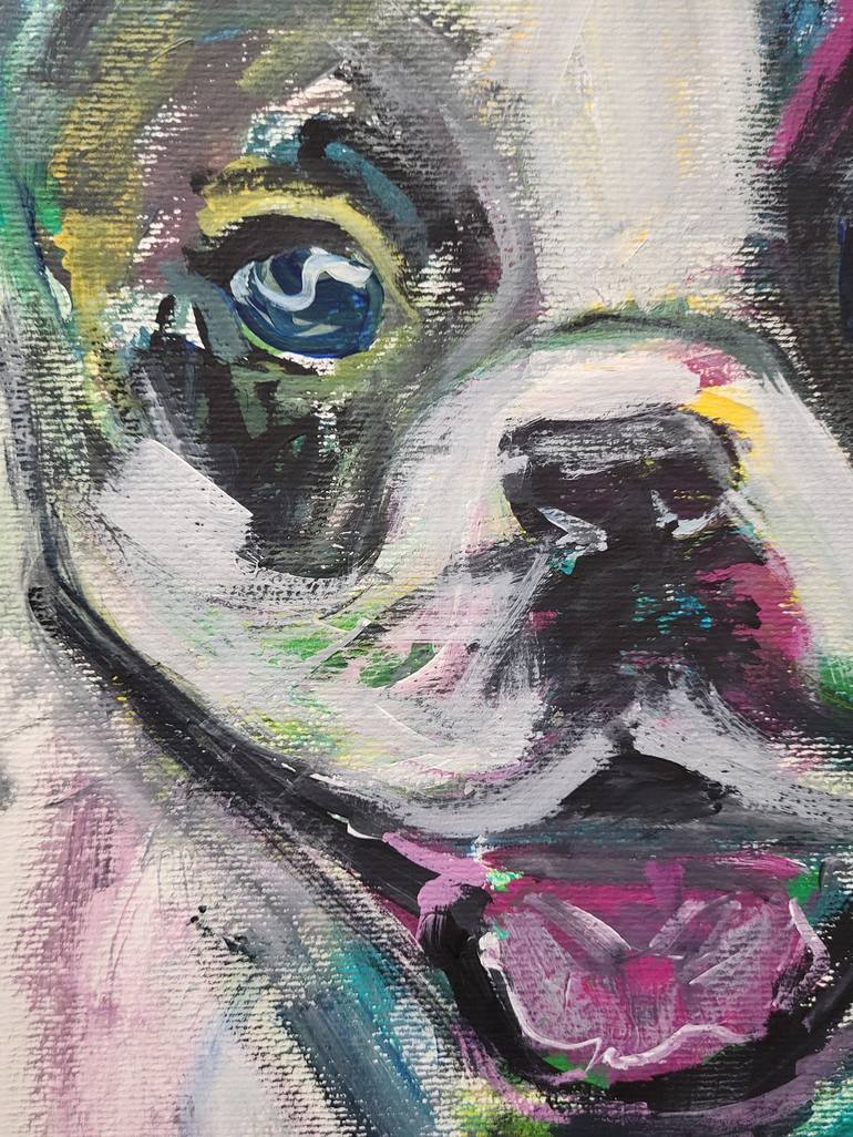 Original Abstract Expressionism Dogs Painting by Lisa Libby