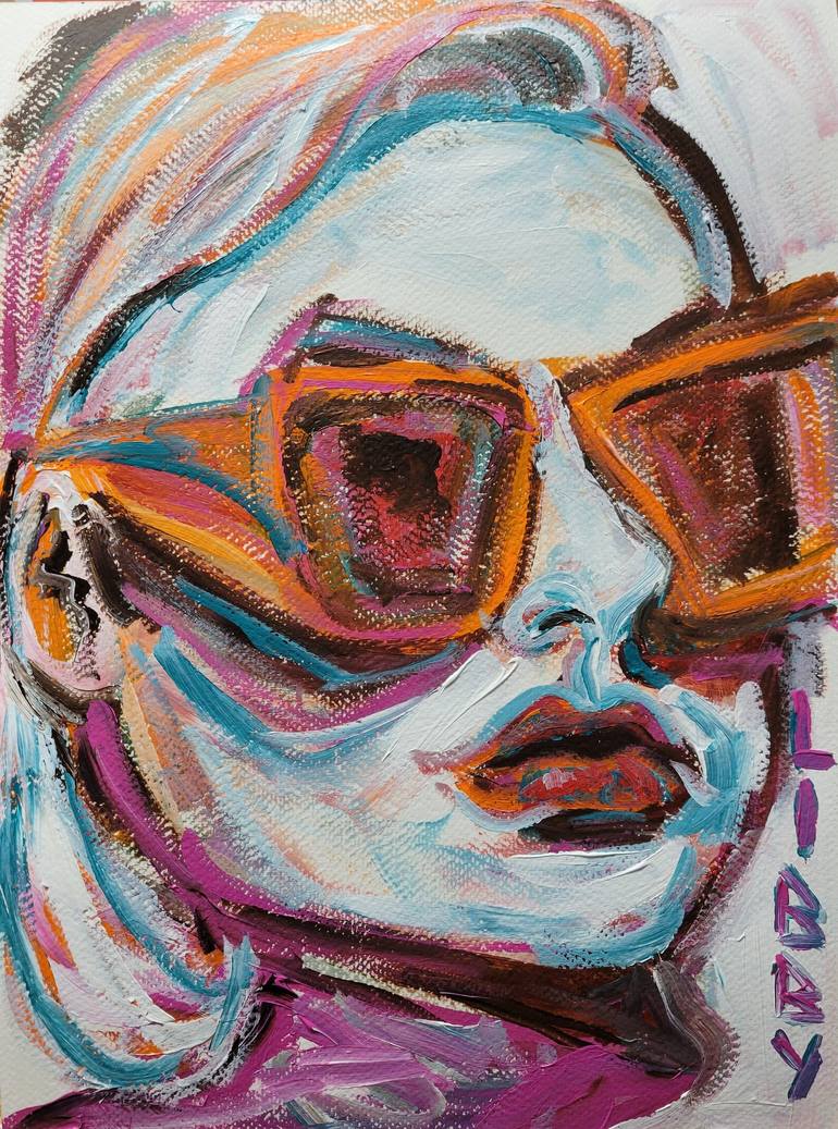 Original Abstract Expressionism Portrait Painting by Lisa Libby