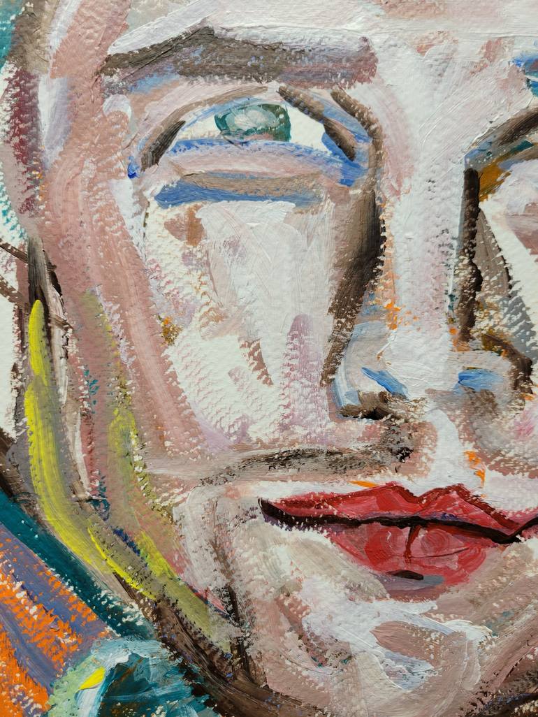 Original Expressionism Portrait Painting by Lisa Libby