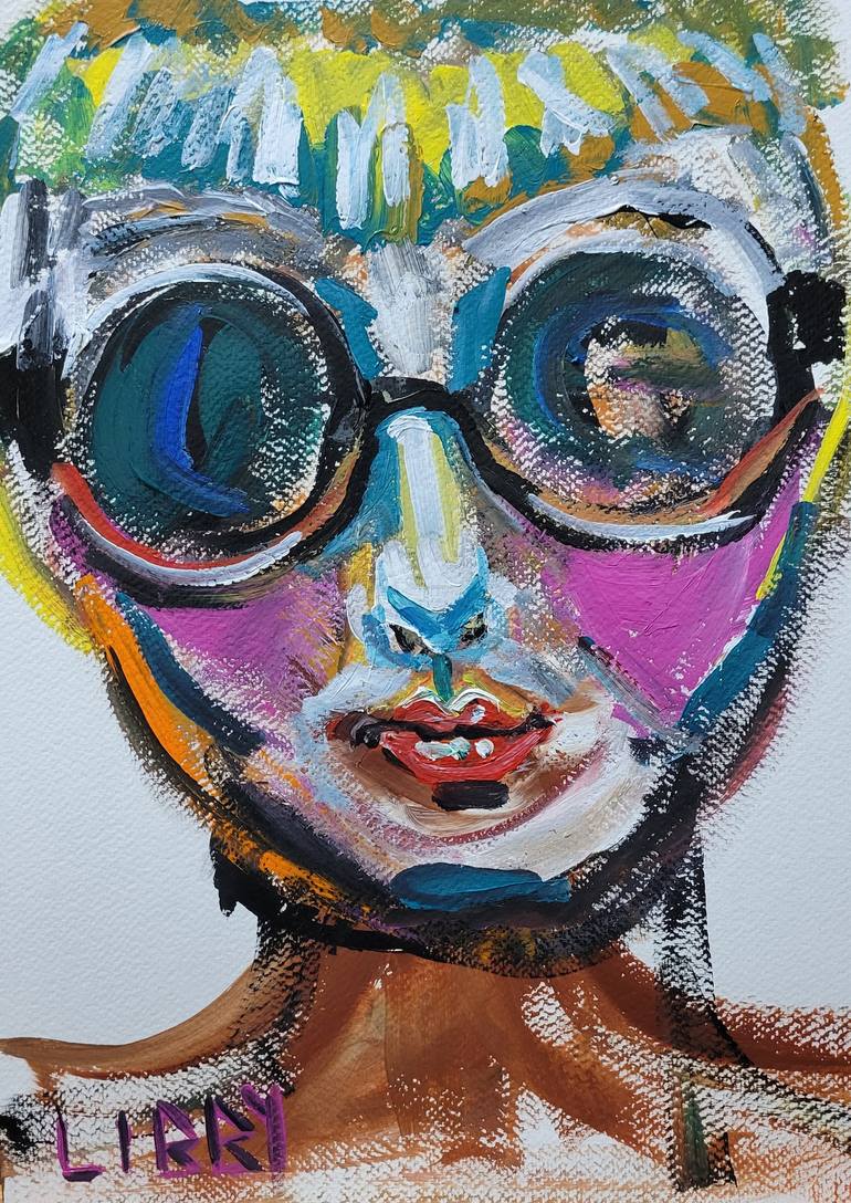 Original Expressionism Portrait Painting by Lisa Libby