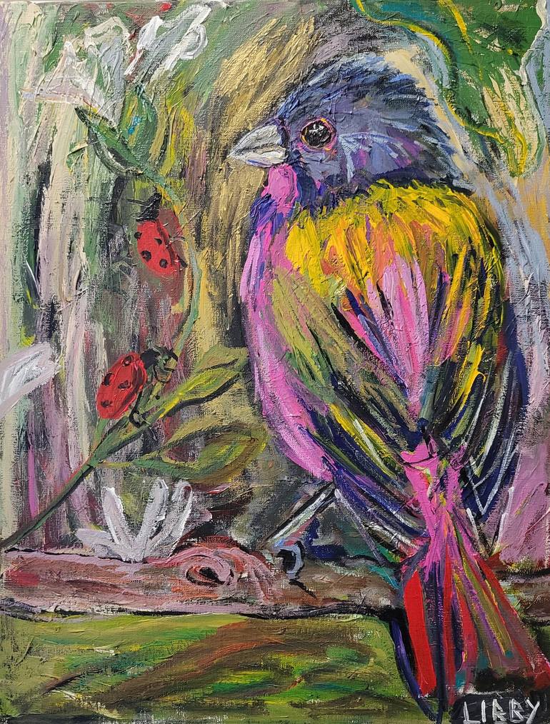 Original Abstract Expressionism Animal Painting by Lisa Libby