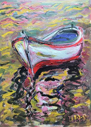 Original Abstract Expressionism Boat Paintings by Lisa Libby