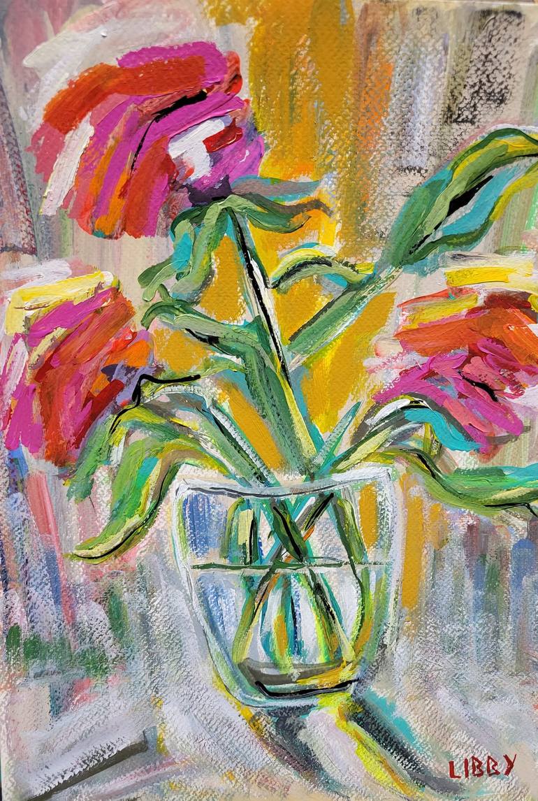 Original Floral Painting by Lisa Libby