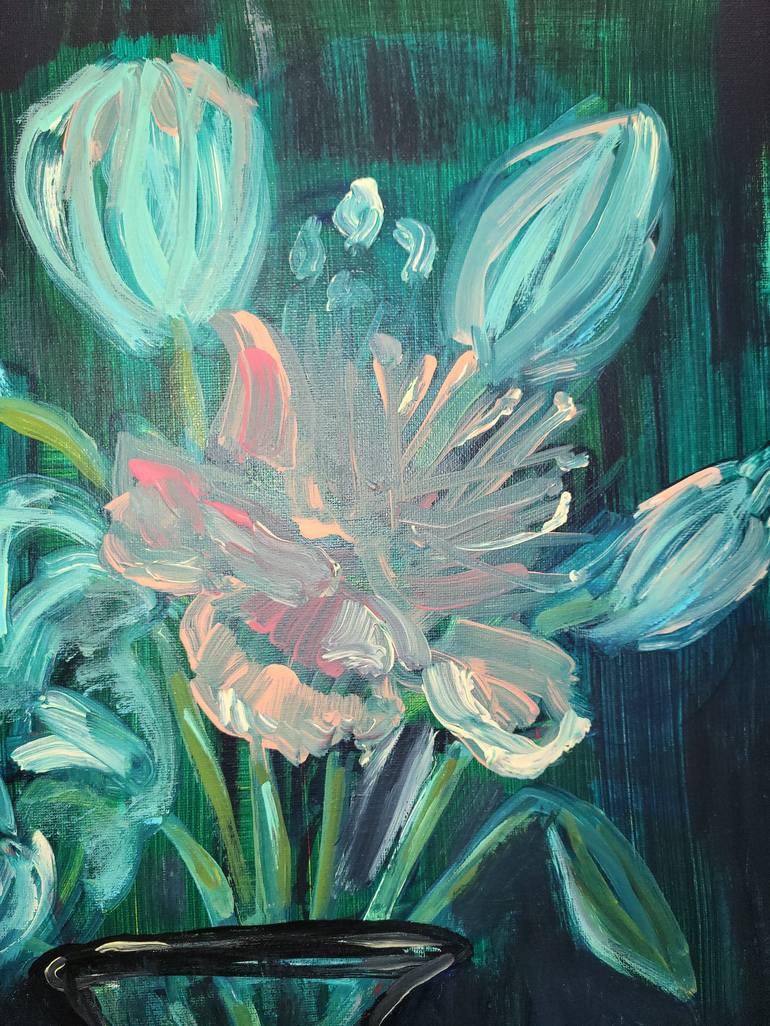 Original Abstract Expressionism Floral Painting by Lisa Libby