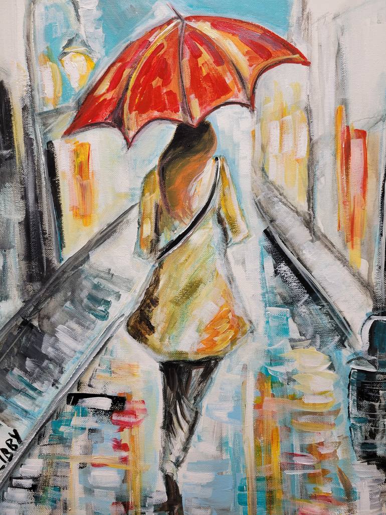 Original Impressionism Women Painting by Lisa Libby