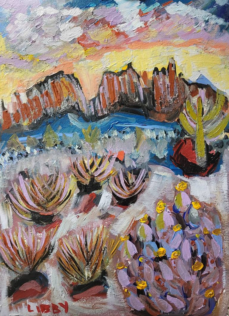 Original Impressionism Landscape Painting by Lisa Libby