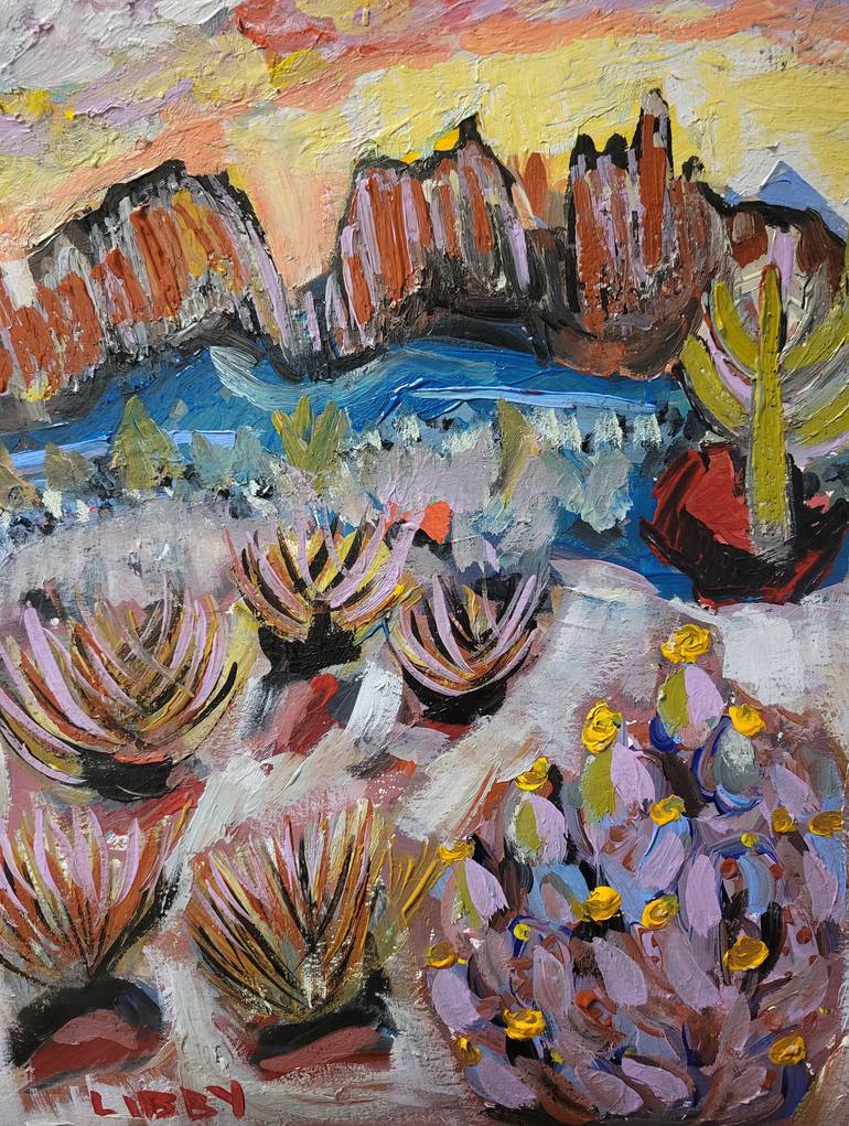 Original Impressionism Landscape Painting by Lisa Libby