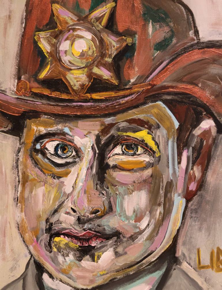 Original Abstract Men Painting by Lisa Libby